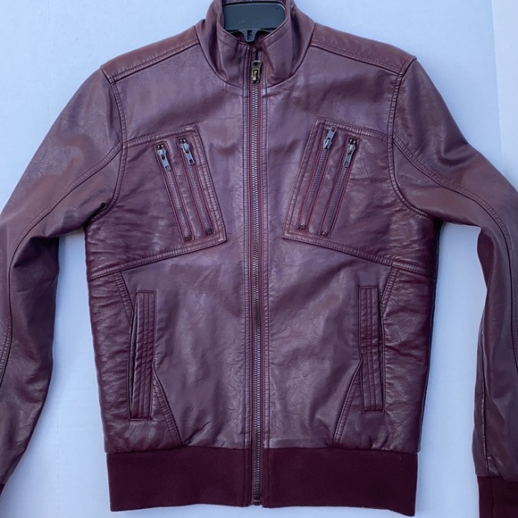 New G by GUESS Men's Mozo Faux-Leather Jacket - Picture 7 of 11